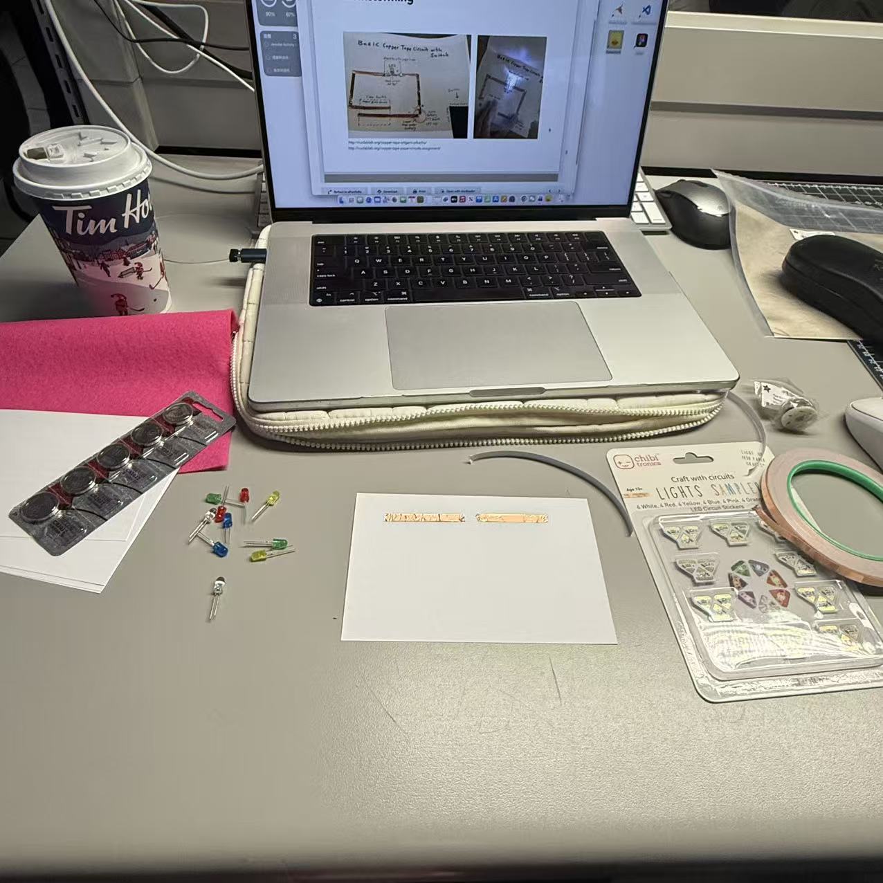 Getting all the materials and ready to make some circuits 