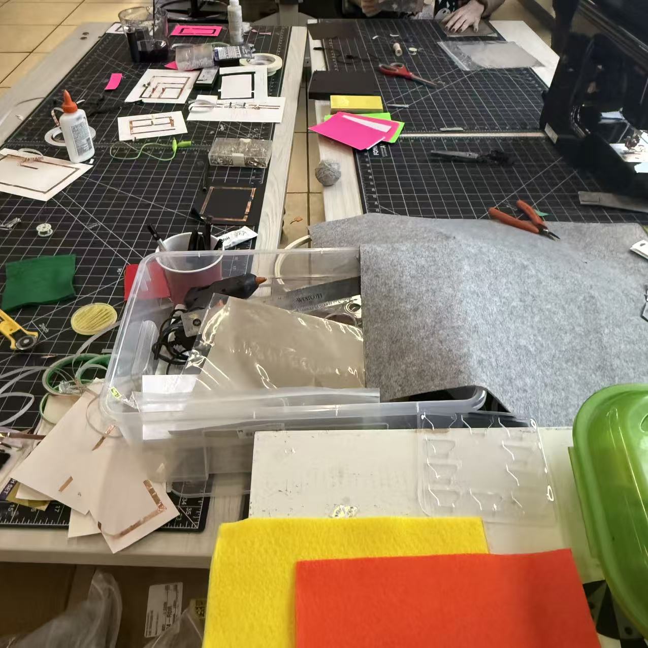 progress to make conductive thread circuit