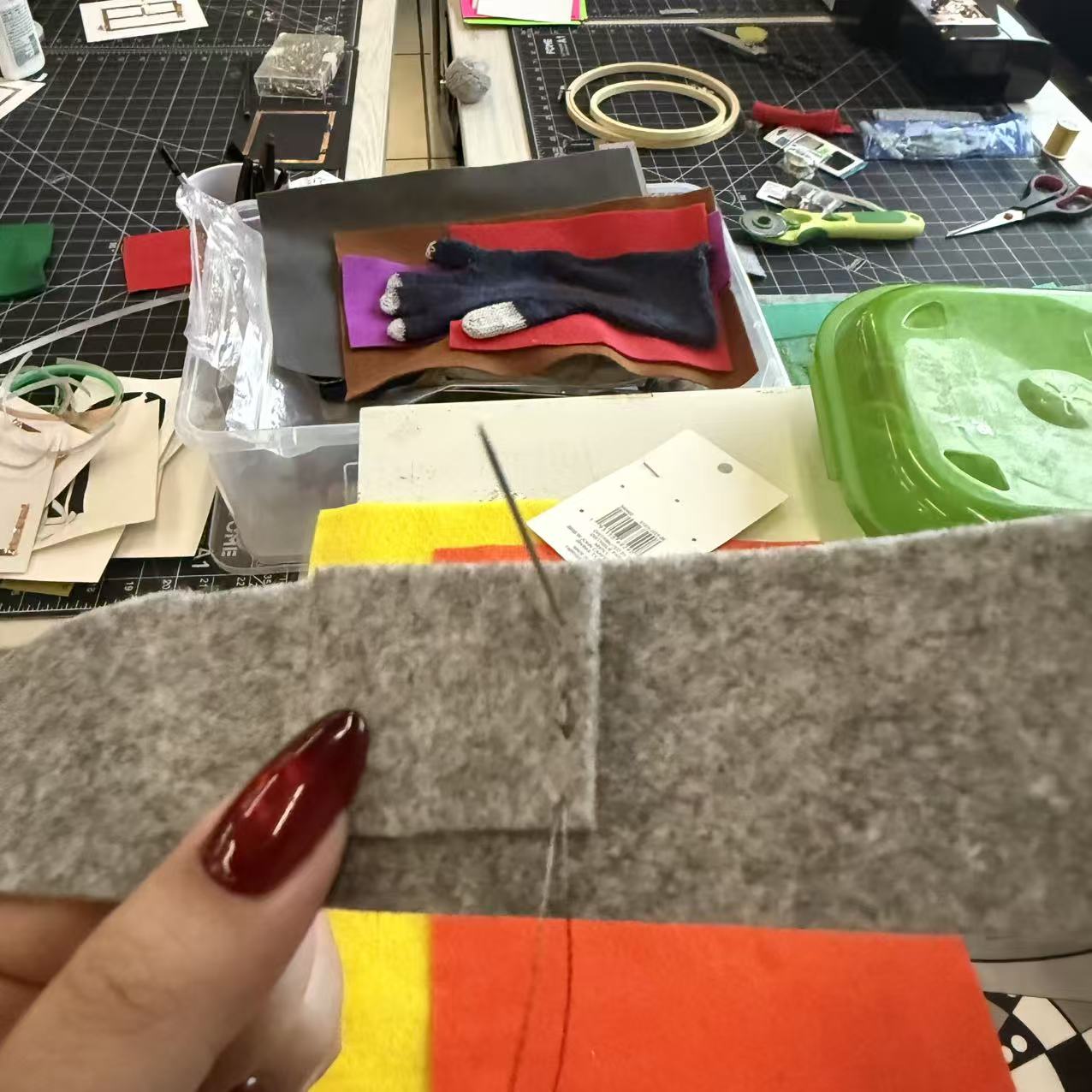 progress to make conductive thread circuit