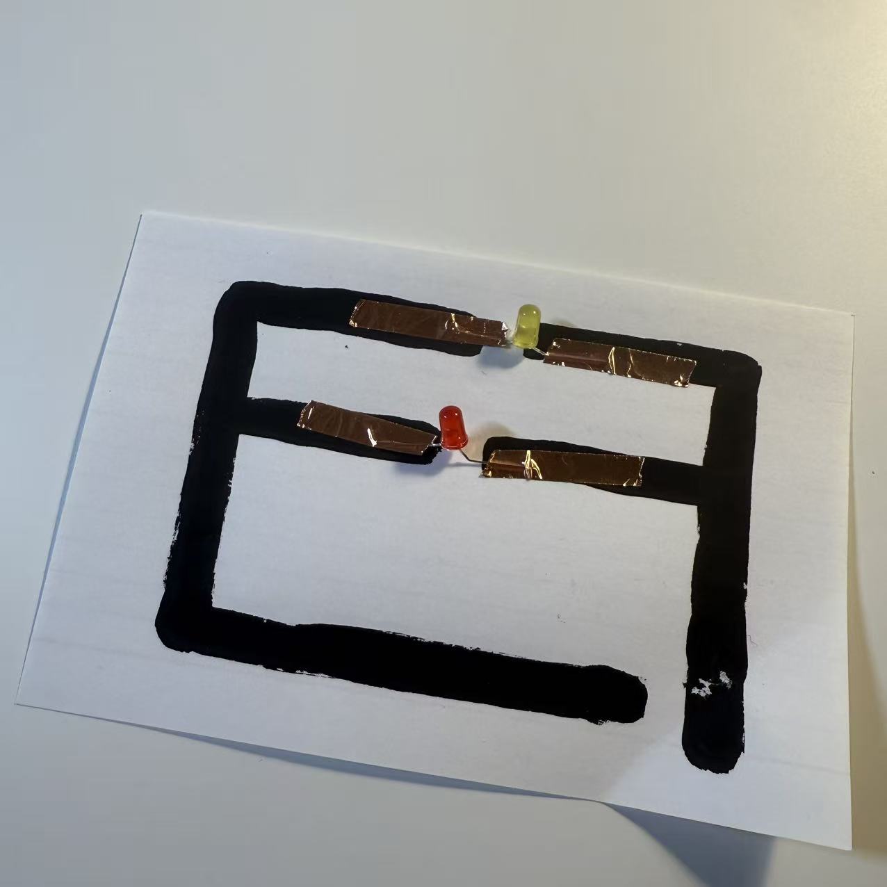I used the conductive paint for parallel circuit