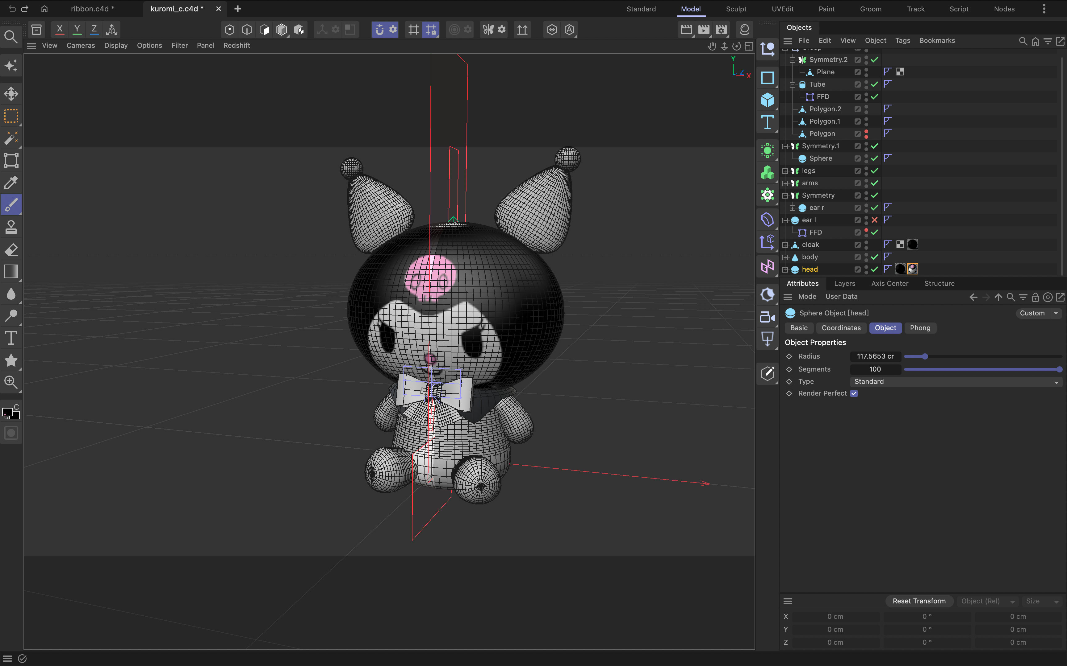 This is what I did for one of my objects, the kuromi plushy. I try to use the material-texture function to add an image on the plushy's face